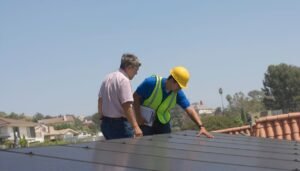 Phoenix roofer replacing cracked tiles during a roof tune-up before monsoon season